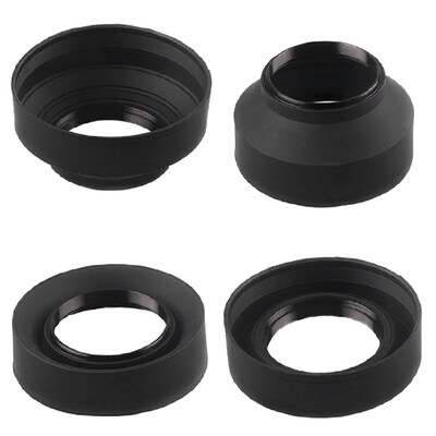 Lens Hood Rubber Collapsible Wide Angle 3 Stage 62mm Camera