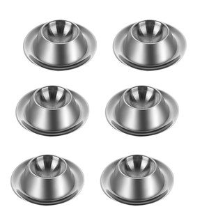 6 Pack Egg Cup Holder,Stainless Steel Egg Cups Plates Servew