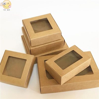 30pcs Blank Kraft Paper Gift Box with Window Handmade Soap