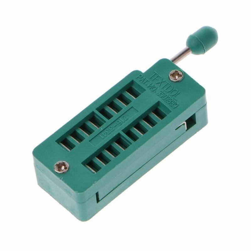 2.54MM Green DIP Test Universal ZIF IC Socket Welding Type 1