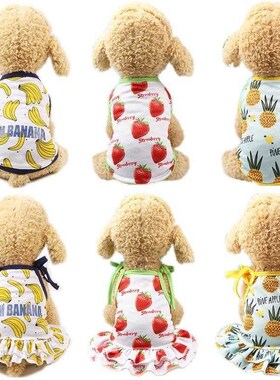 Summer Pet Couple Outfit Dog Dress T shirt for Small Dogs Fa