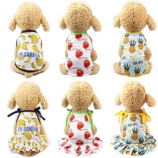Summer Pet Couple Outfit Dog Dress T shirt for Small Dogs Fa