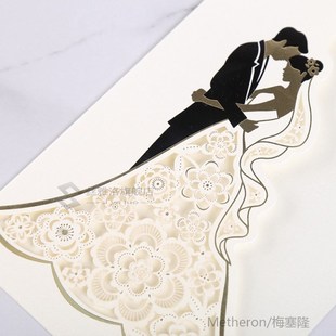 1pcs Bride And Groom Laser Cut Wedding Invitation Cards Luxu