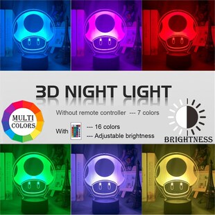 Cute Super Mario 1UP Baby Night Light Led Touch Sensor Color