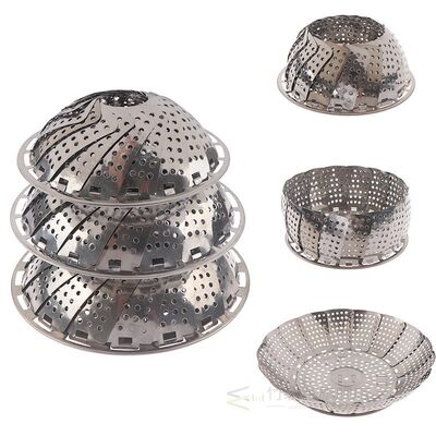 Steam Stainless Steel Food Steamer Basket Mesh Vegetable Coo