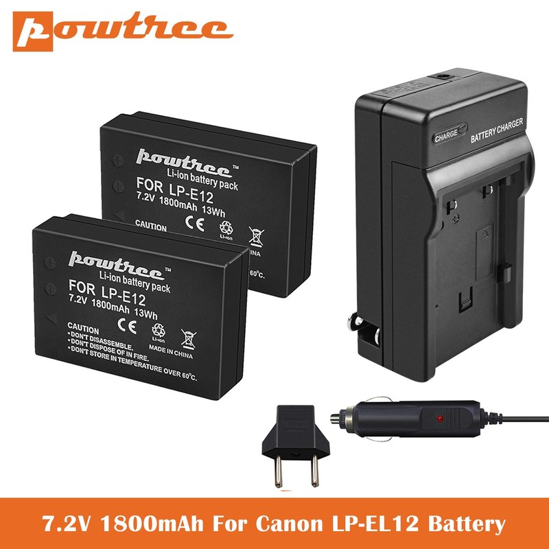 LP E12 Battery+Charger 7.2V 1800mAh for Canon SX70 HS EOS