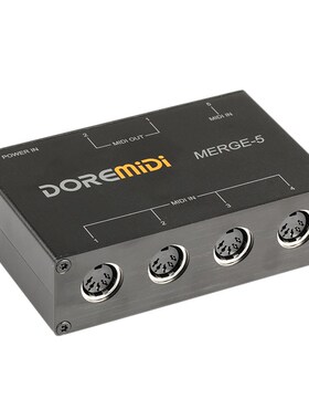 DOREMiDi MERGE-5 MIDI Merger 5 MIDI Input 2 MIDI Output Supp