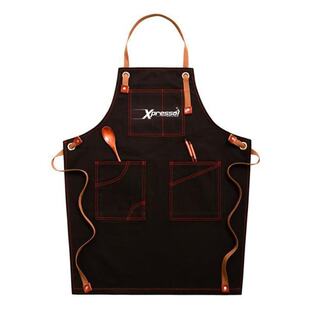 Chef Apron Cotton Canvas Cross Back Adjustable Apron with Po