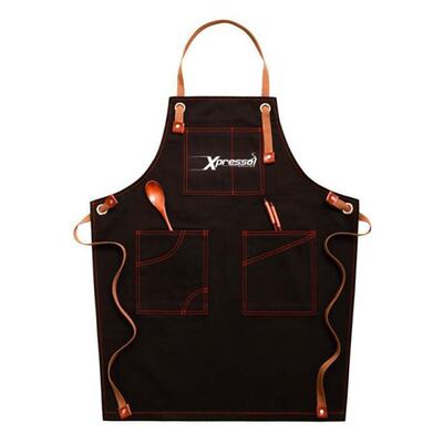 Chef Apron Cotton Canvas Cross Back Adjustable Apron with Po