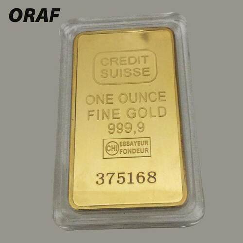 50*28MM Replica 24ct Gold Plated CREDIT Layered Bullion Bar