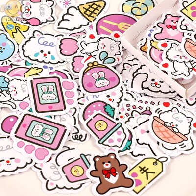 Ask grain box stickers rainbow candy series cartoon cute