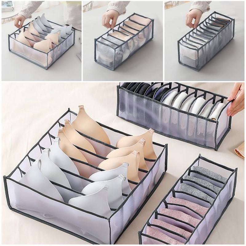 3Pcs Storage Box Drawer Organizer Nylon Folding Clothes Box