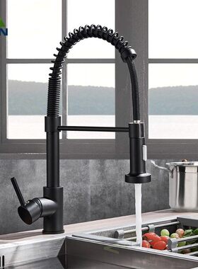Rozin Matte Black Kitchen Faucet Deck Mounted Mixer Tap 360