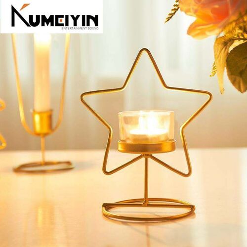 Gold candlestick lamp candlelight dinner candle holder cup