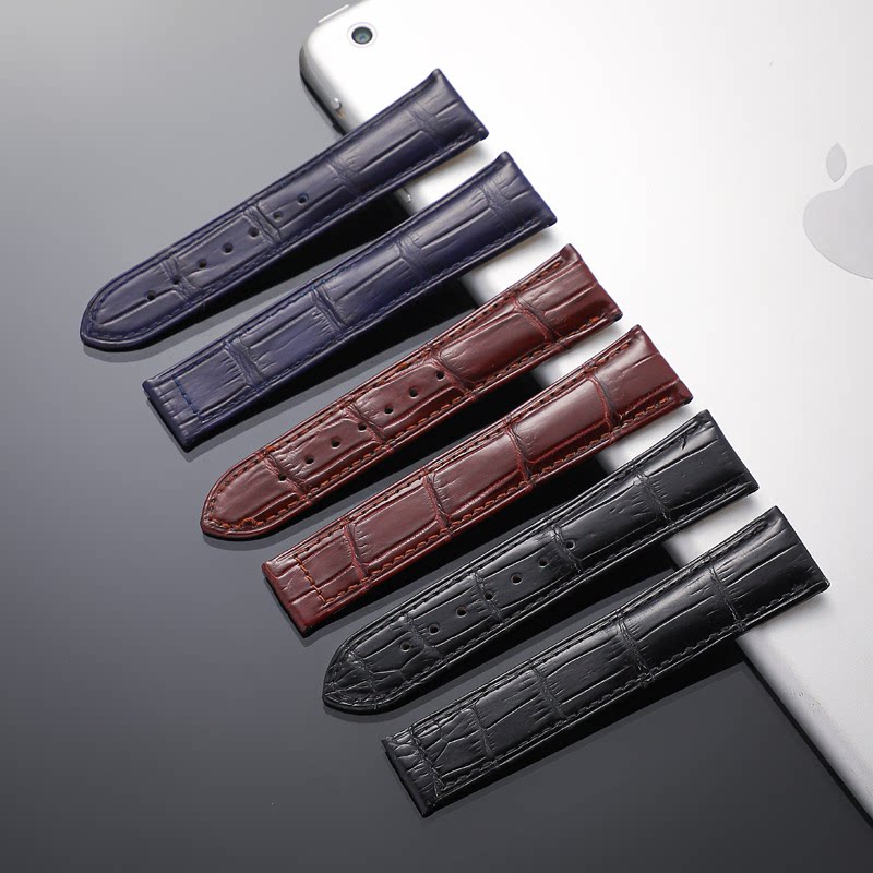 竹节纹鳄鱼真皮手表带 适配Omega欧米茄海马鳄鱼皮表带男女款