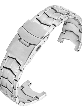 适配卡西欧5051EF-524D-7A EF-524SP-1A实心不锈钢手表带男款22mm