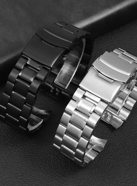 适配卡西欧手表带钢带 男EFB500EFR303EFV540弧形接口精钢表带 22