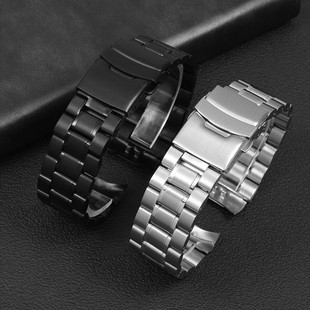 适配卡西欧手表带钢带 男EFB500EFR303EFV540弧形接口精钢表带
