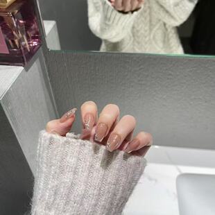 荔枝星星-指甲陛下纯手工穿戴甲带钻爆闪定制高级感可拆卸美甲