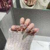 射手 指甲陛下纯手工穿戴甲带钻爆闪定制高级感可拆卸美甲