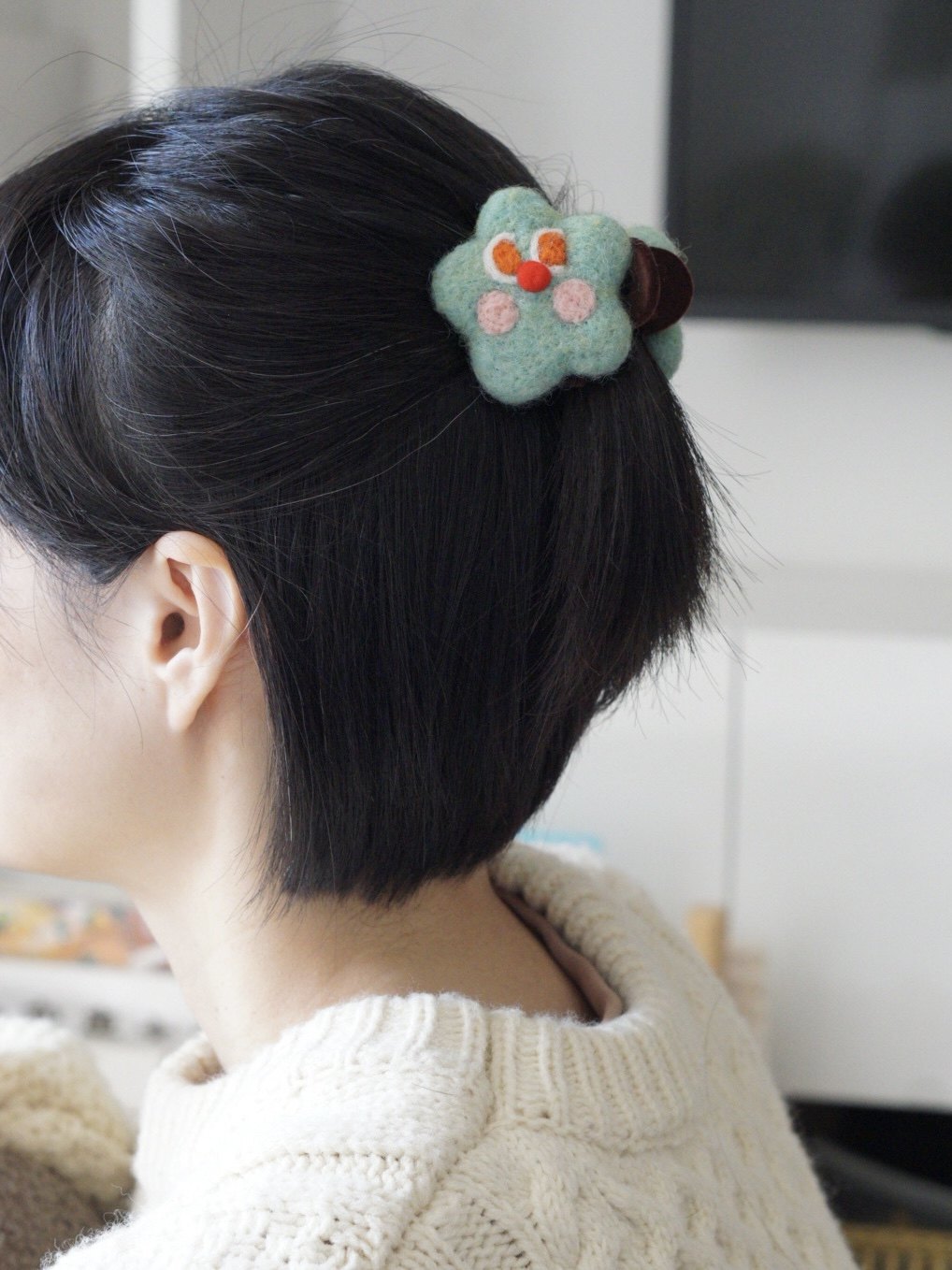 原创手作可爱毛毡秋冬星星中短发小抓夹鲨鱼夹发夹发饰闺蜜礼物
