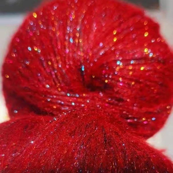 炫彩金银丝金葱马海毛软糯彩丝