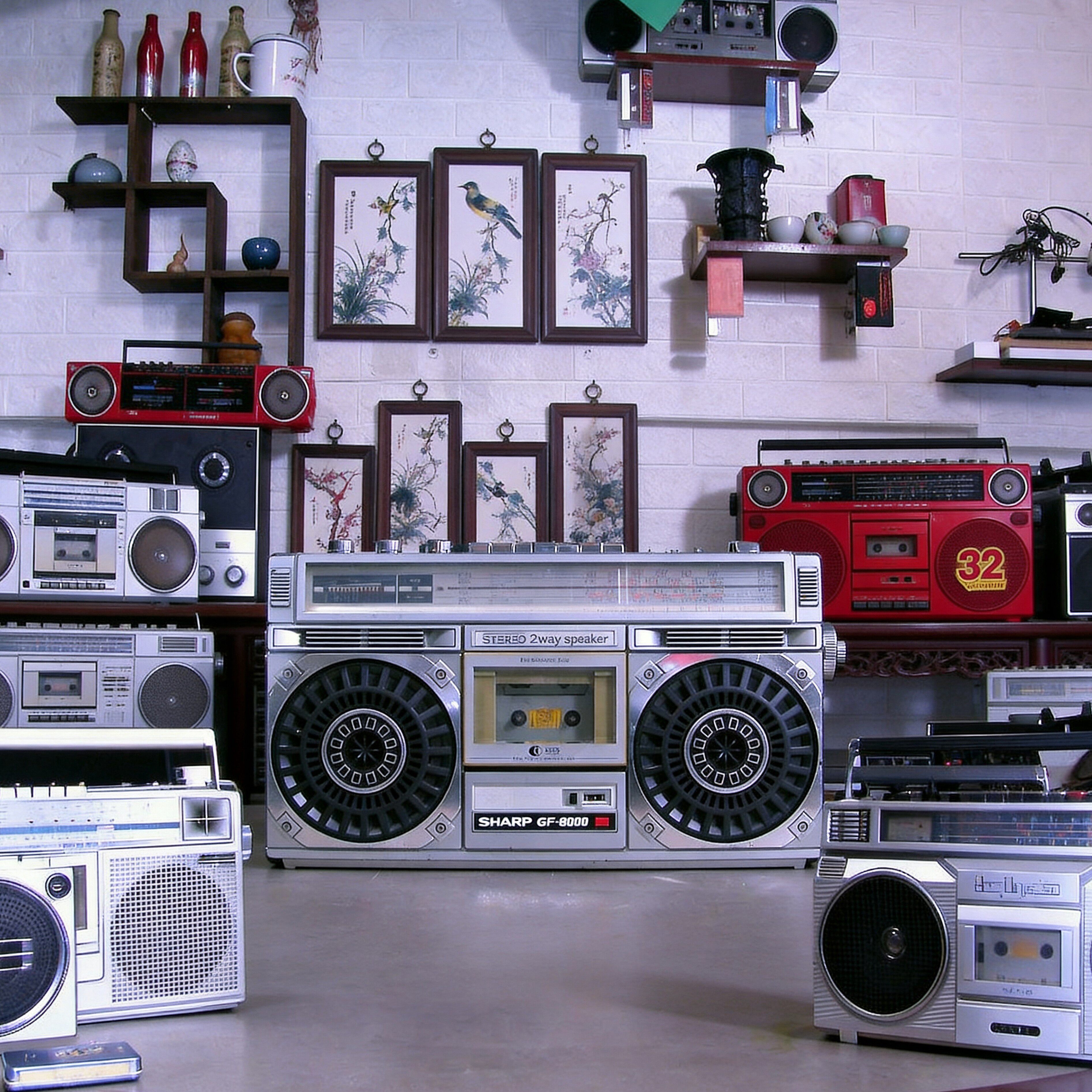 性能无暇 92品相原装夏普收录音机GF-6060与GF-6161老收录机磁带