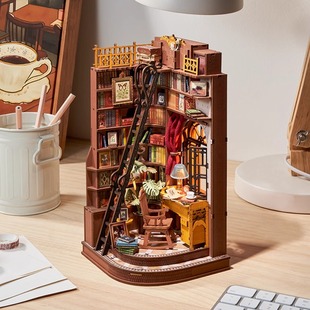 rolife若来书立唐顿书屋手工diy小屋微缩模型女立体积木拼图玩具