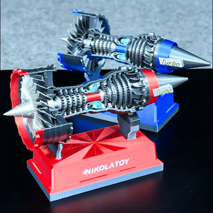 NIKOLATOY微缩Trent900飞机涡扇发动机模型可动创意桌面摆件礼物