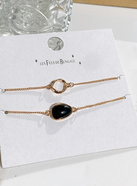 欧美外贸饰品 轻奢宝石抽拉手链女生夏ins小众设计高级感新款手饰