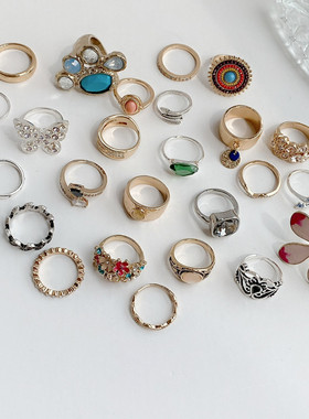 欧美外贸饰品时尚个性简约百搭小众设计感孤品花朵戒指指环