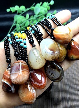 天然玛瑙吊坠毛衣链复古新中式25