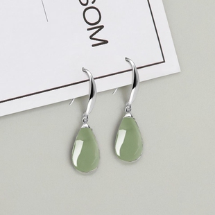 爆款 新中式 925纯银古风和田玉石水滴轻奢高级感耳环坠女2026新款
