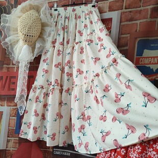 高端精致夏2025新款半身裙长款大摆裙垂感女百褶雪纺棉蛋糕裙公主