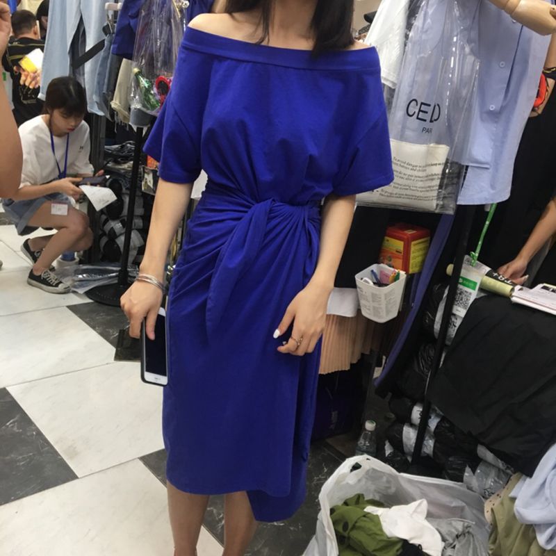 º«¹úulzzang2018ÏÄпîÐÔ¸ÐÃûæÂÒ»×ÖÁì¶¼çÐÞÉíÏÔÊݰó´øÁ¬ÒÂȹŮ