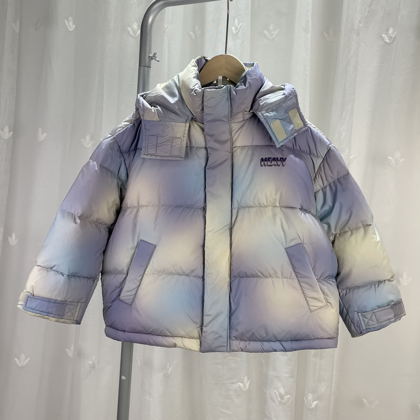 布RO撤柜童装中大童男女童晕染羽绒服青少年儿童鸭绒保暖外套