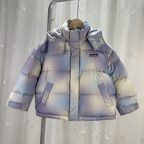布RO撤柜童装中大童男女童晕染羽绒服青少年儿童鸭绒保暖外套