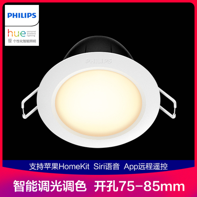 飞利浦hue智能LED开孔75调光调色HomeKit智能家居筒射灯睿玥