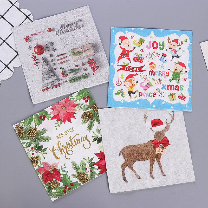 彩色印花纸巾 餐巾纸 面巾纸 圣诞派对装饰用品 圣诞派对装扮用品,节庆用品/礼品,圣诞装饰品,淘宝优惠券,粉丝福利购,淘宝优惠卷