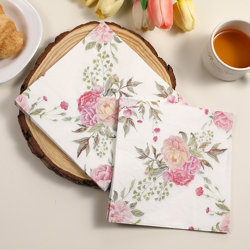 新款花草彩色餐巾纸 印花纸巾 西餐厅酒店咖啡厅纯木浆纸,居家布艺,餐巾,淘宝优惠券,粉丝福利购,淘宝优惠卷