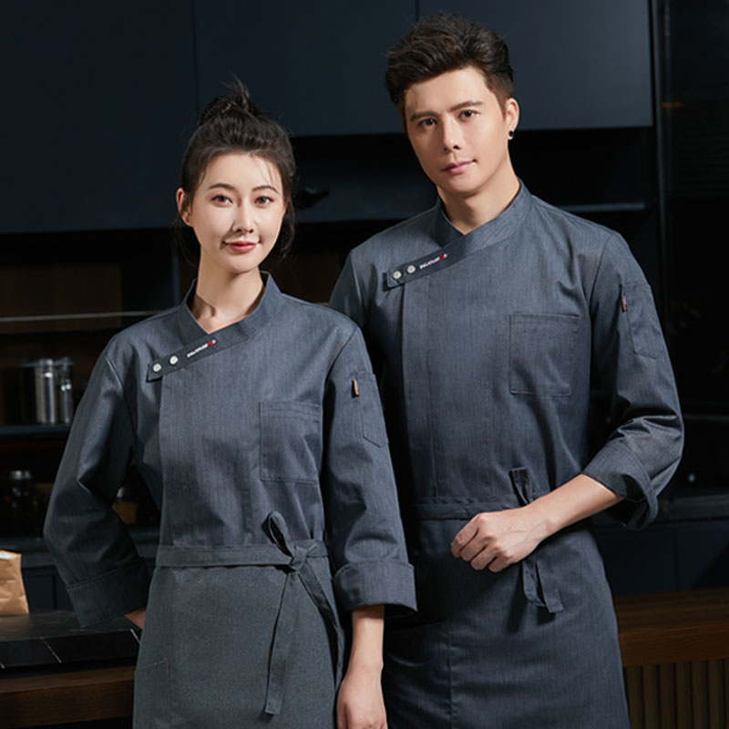 酒店厨师服秋冬纯棉餐饮饭店