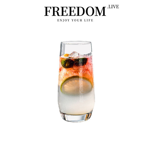 FREEDOM.LIVE 杯具玻璃水杯家用高级感调酒果汁莫吉托酒杯 |沐吉