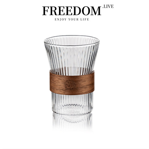 FREEDOM.LIVE 日式挂耳咖啡杯玻璃杯隔热防烫水杯竖纹 | 风琴