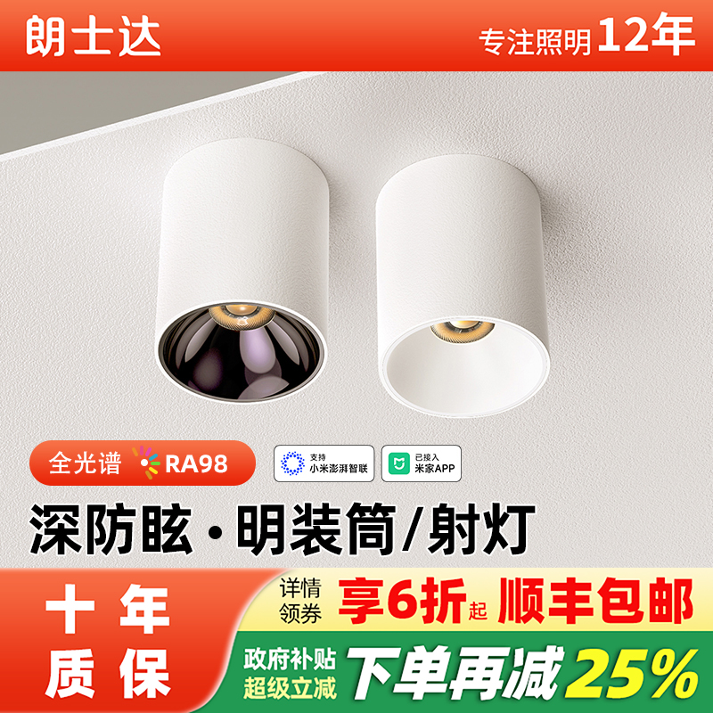 朗士达全光谱明装射灯筒灯新品