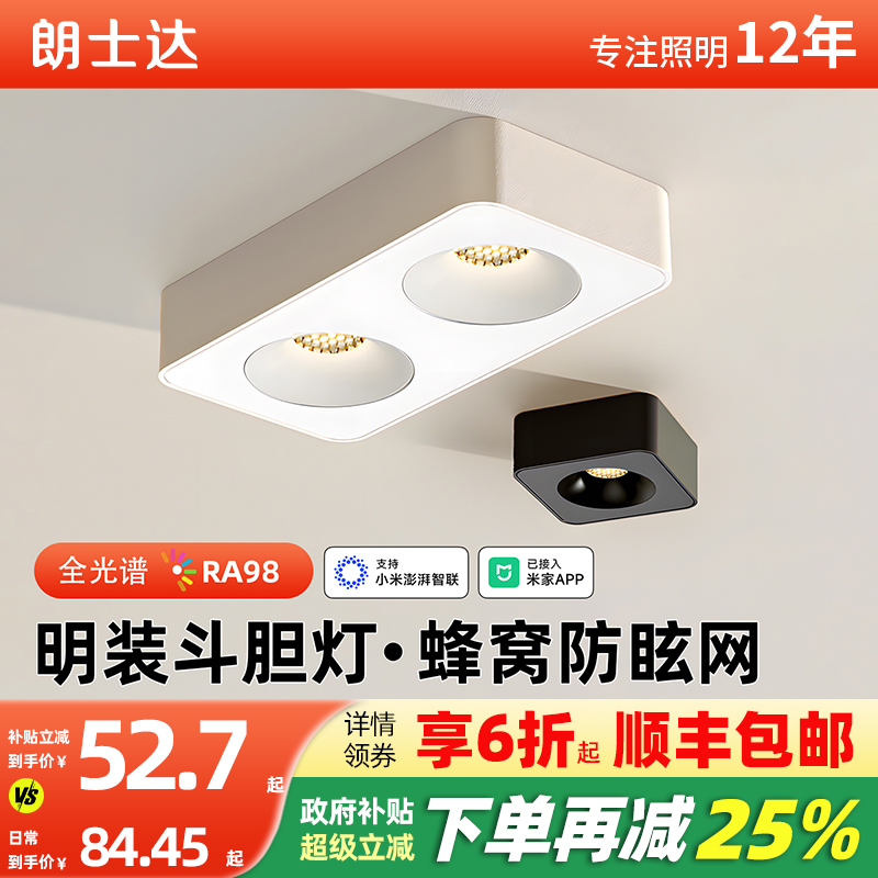 朗士达23头明装斗胆灯全光谱超薄