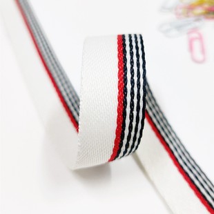 优质2CM宽白边黑红条纹织带花边服装裤子鞋子工艺品DIY辅料可定制