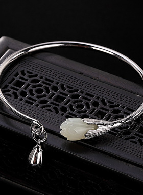 天醉白玉兰花复古开口新疆手环