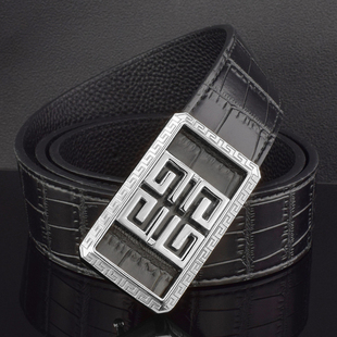 裤 腰带简约光面青年棕色休闲西装 带 皮带真皮G字母年轻人时尚 男士