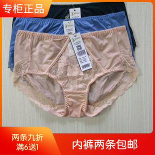 纤妍内裤YN6228牛奶丝面料平角中腰蕾丝边抗菌速干柔软舒适女内裤