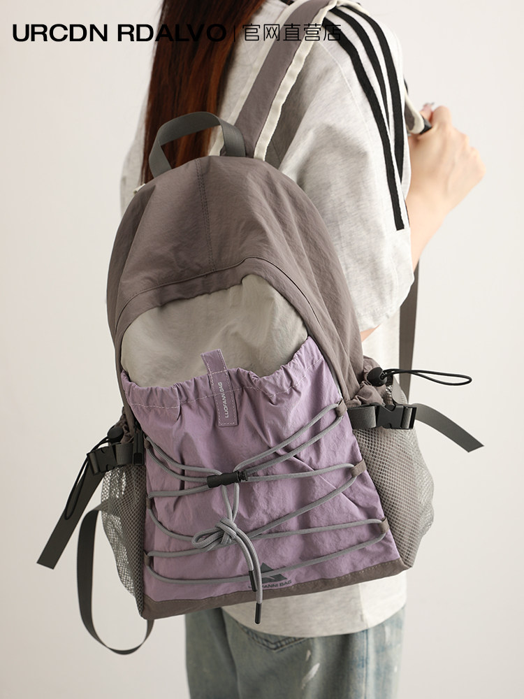 UR Women's Backpack 2025 New Style School Bag Outdoor Sports Hiking Mountaineering Short Trip Laptop Bag - Thumbnail 4